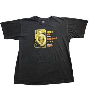 VINTAGE Mr‎ Rogers Neighborhood Shirt Mens Large Black Y2K 2002 Beautiful Day